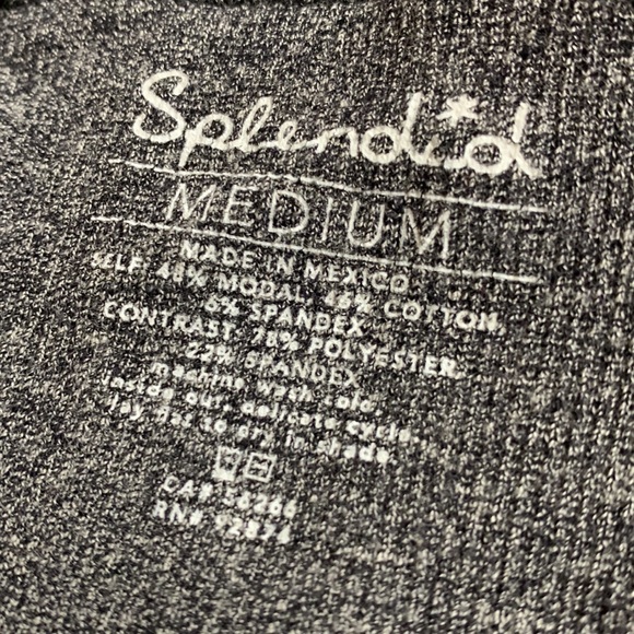 Like-new Splendid Heathered Grey Modal/Cotton/Spandex Blend Soft Stretch Crop - Picture 3 of 4